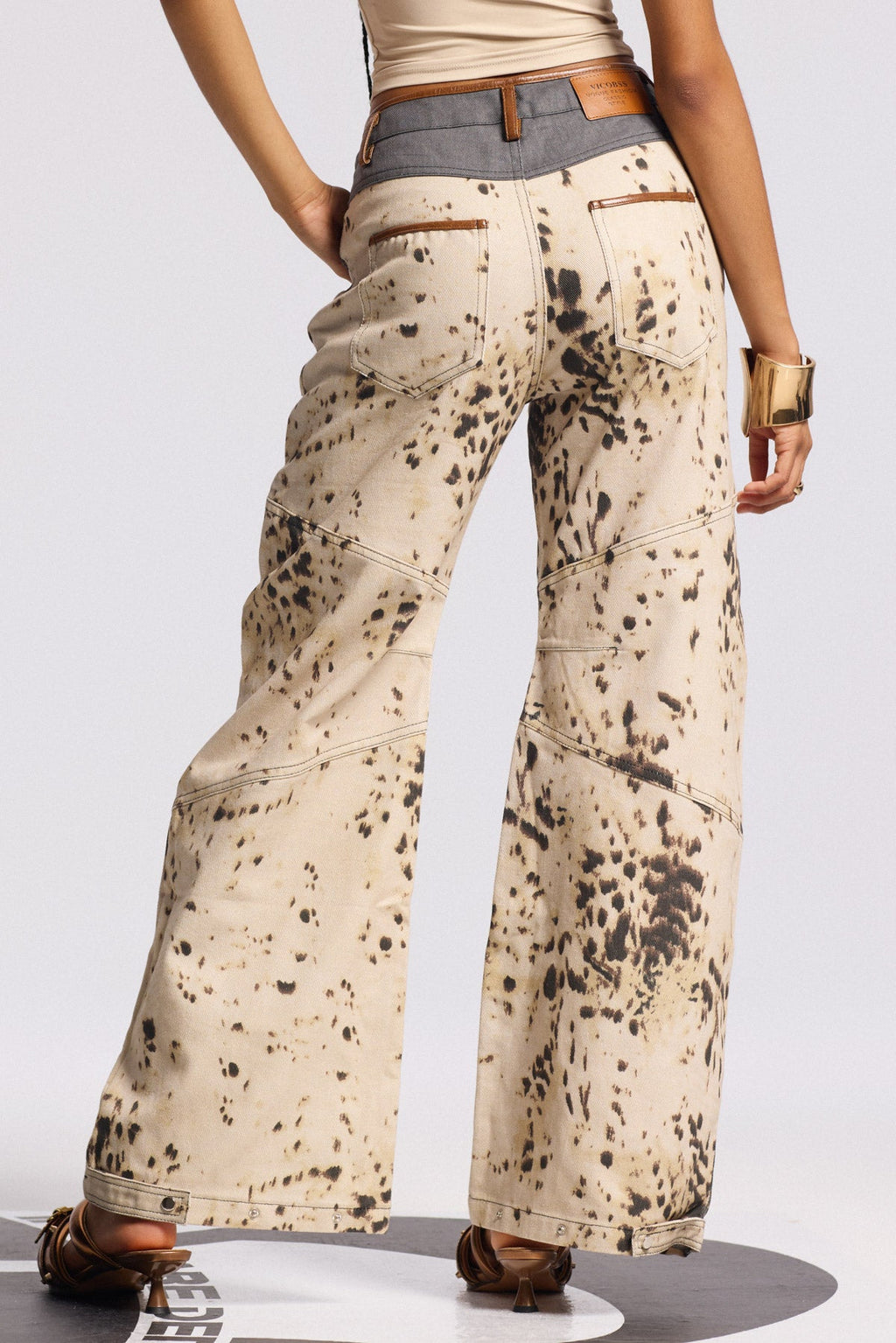 Bilyana Leopard Straight Jeans