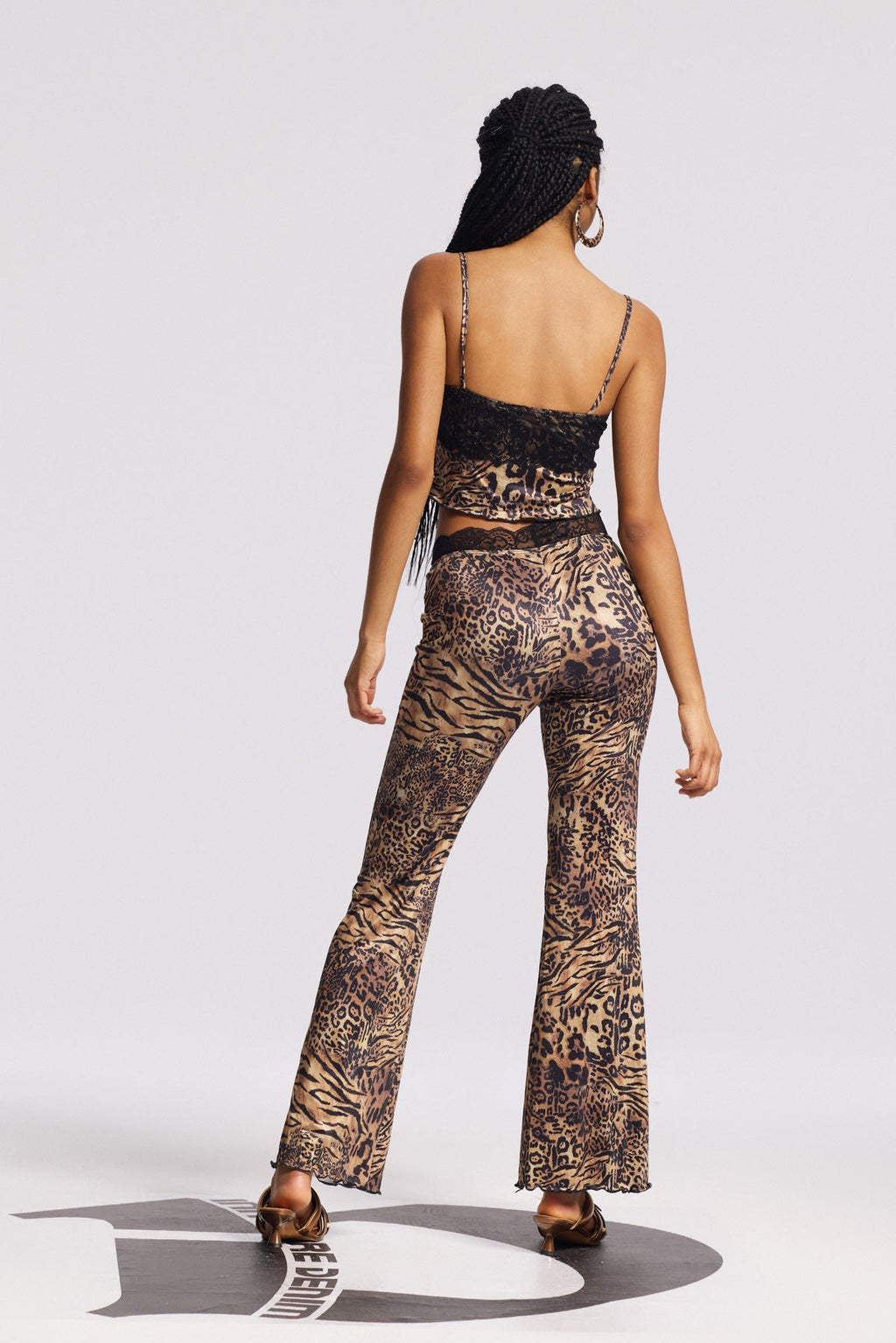 Bindy Lace Leopard Pants Set