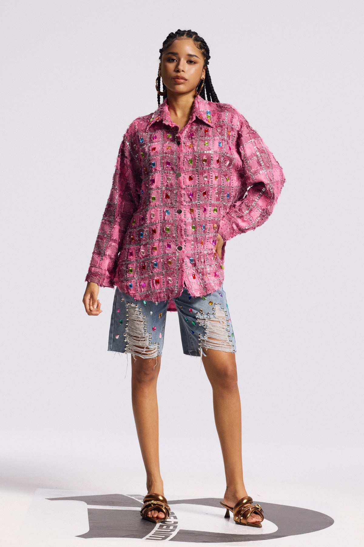 Bine Crystal Plaid Shirt