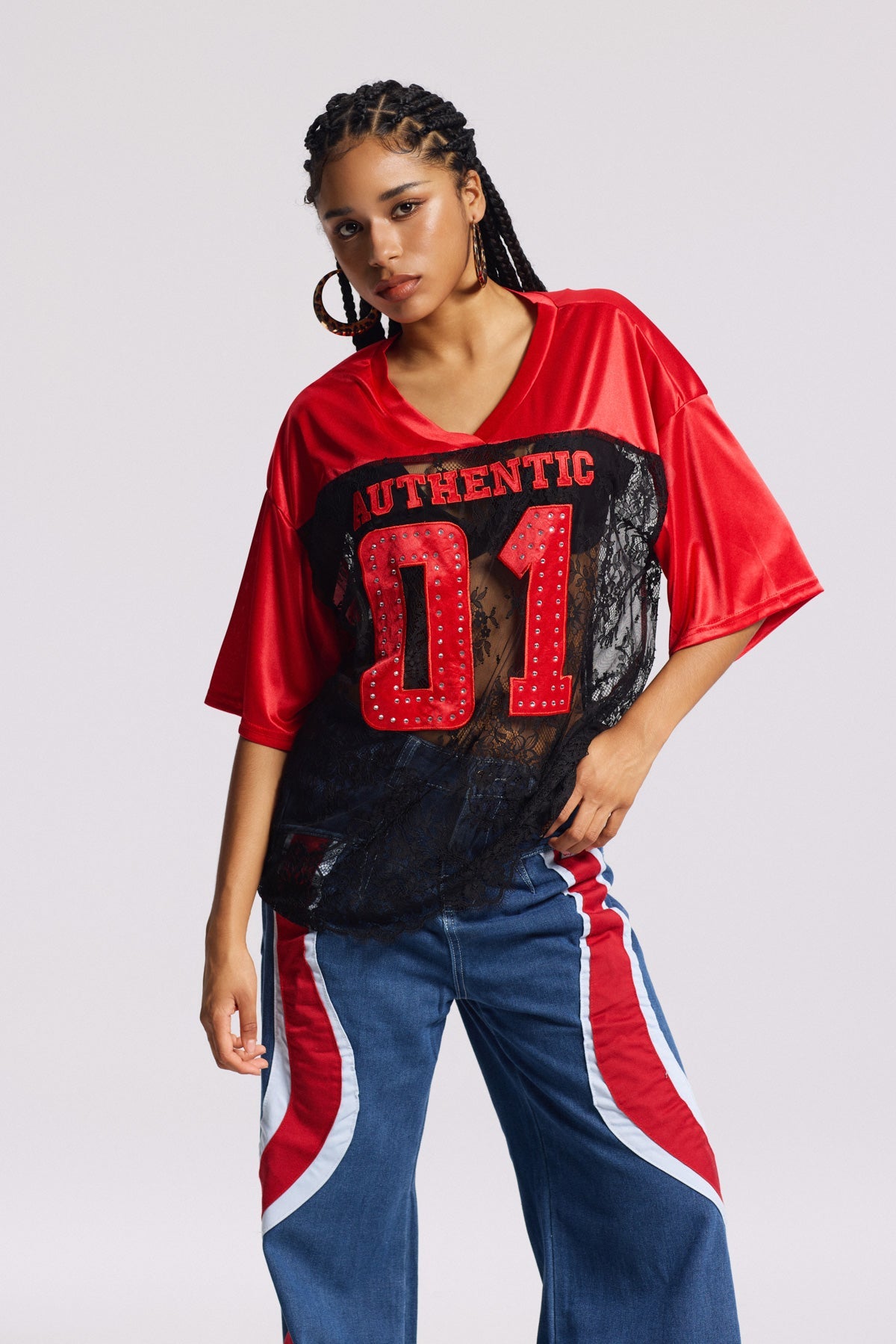 Binyamin Lace T Shirt In Red