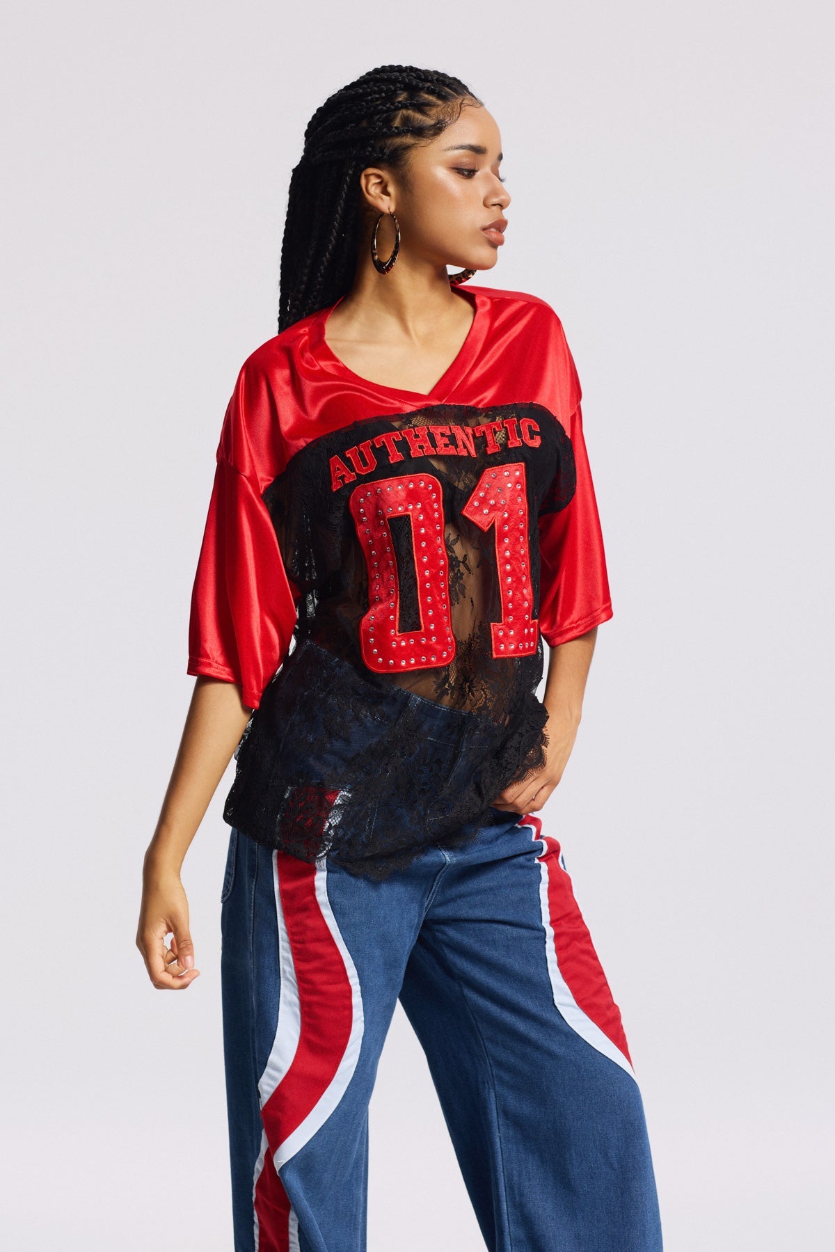 Binyamin Lace T Shirt In Red