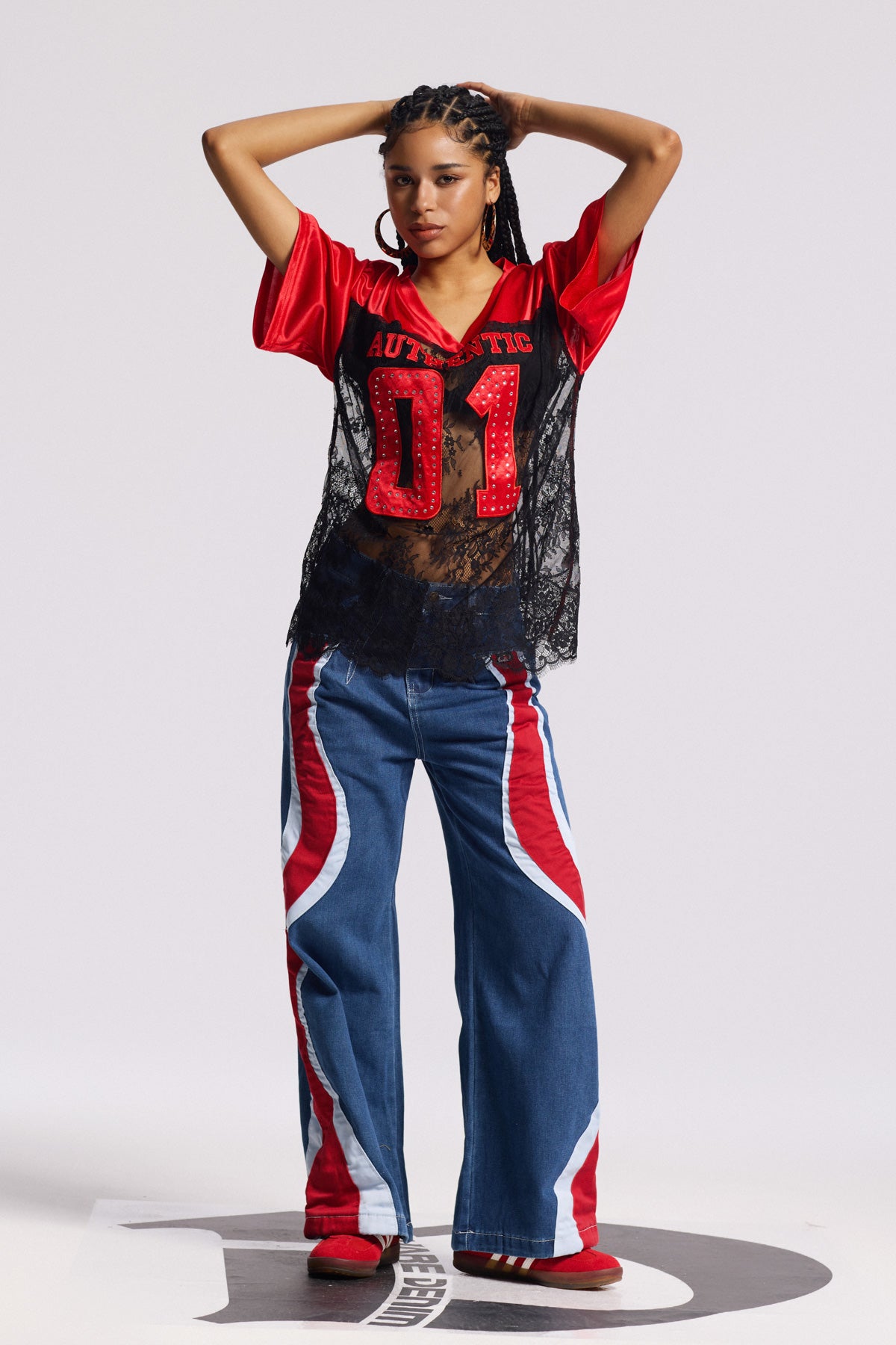 Bion Stripe Wide Leg Jeans