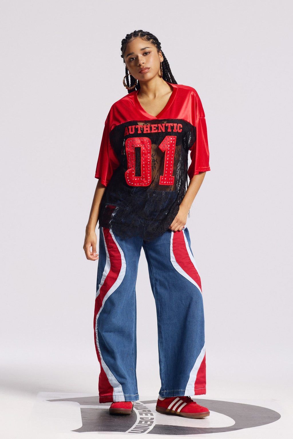 Bion Stripe Wide Leg Jeans