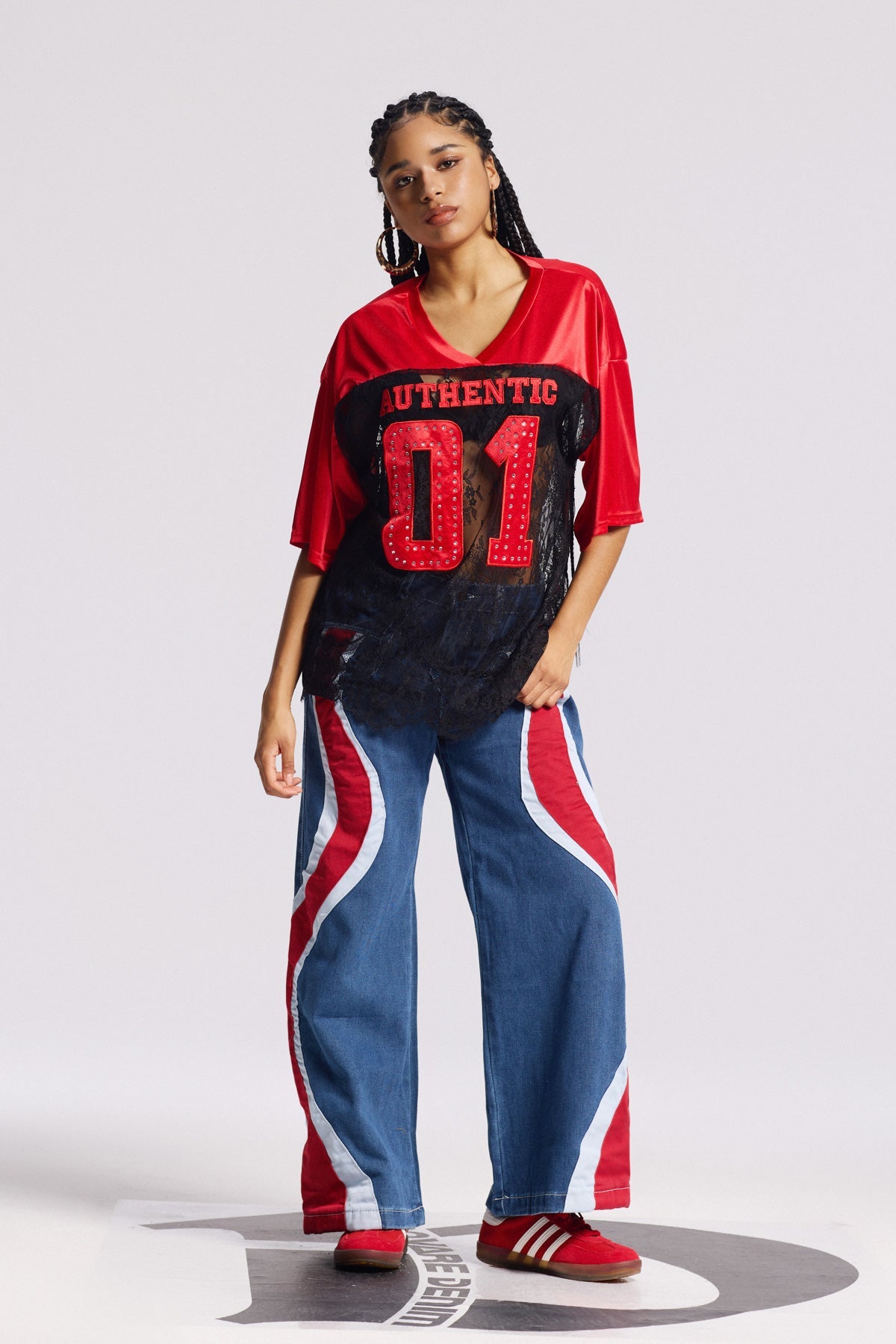 Bion Stripe Wide Leg Jeans