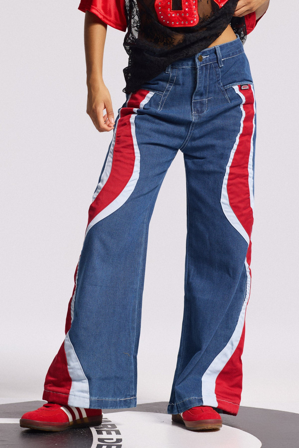 Bion Stripe Wide Leg Jeans
