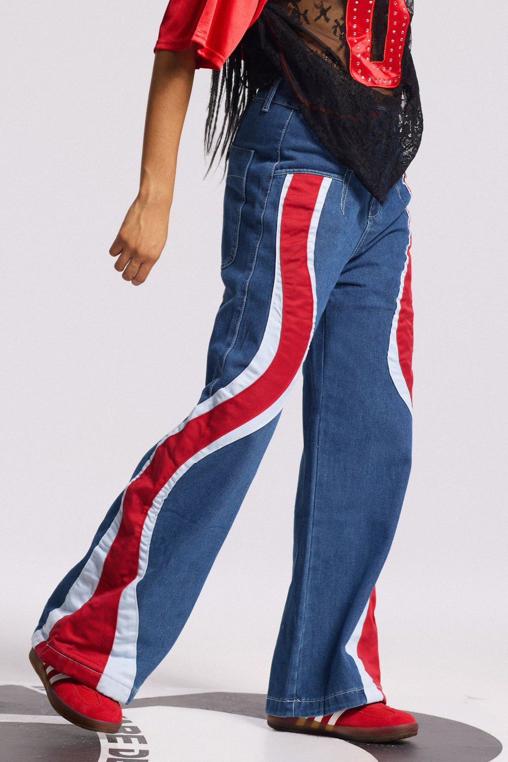 Bion Stripe Wide Leg Jeans