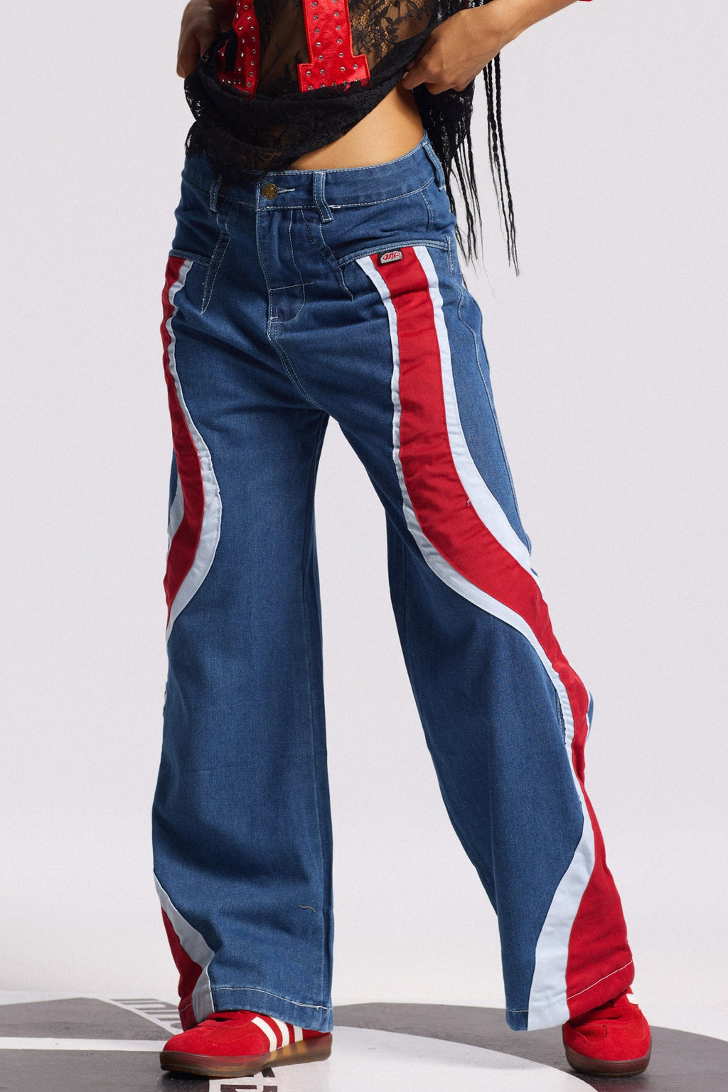 Bion Stripe Wide Leg Jeans