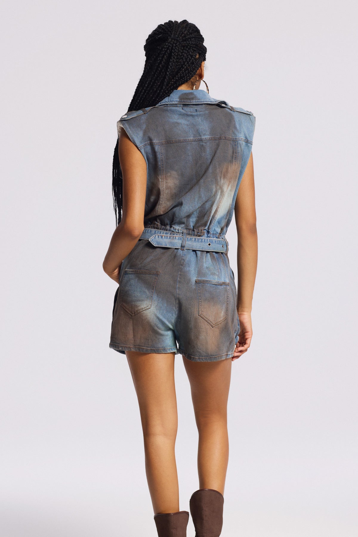 Birgitte Asymmetric Bleached Pocket Jumpsuit