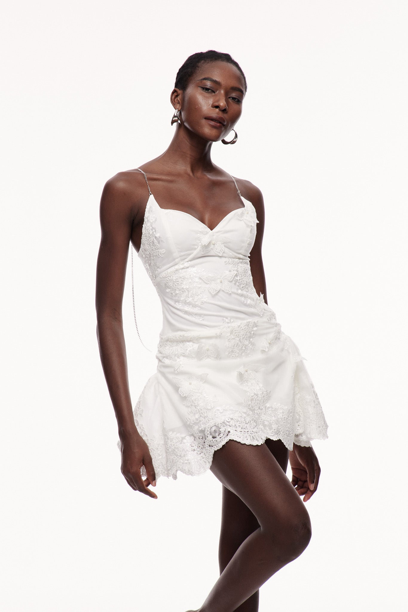 Bitya Mesh Lace Butterfly Mini Dress