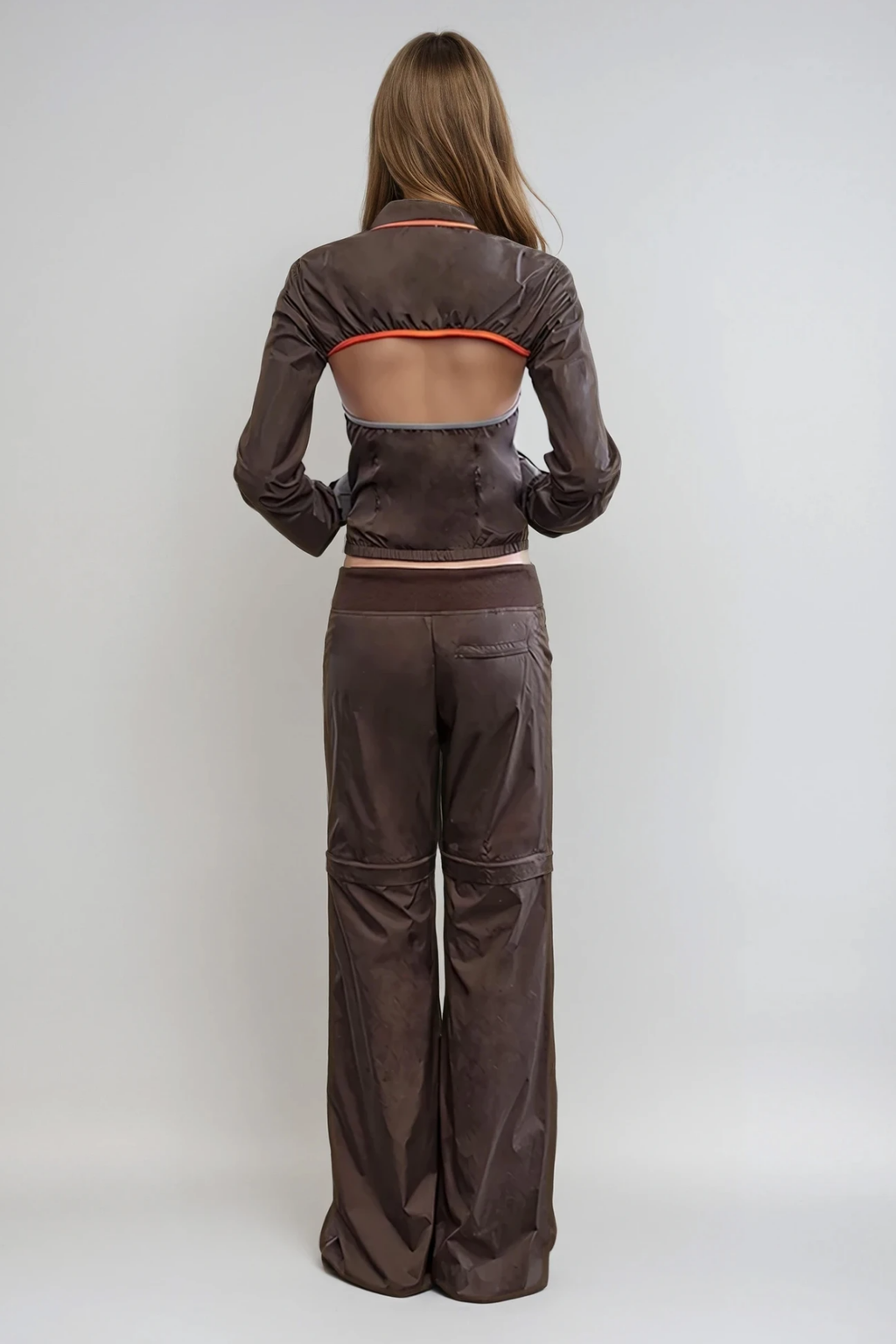 Blaga Deconstruct Cutout Pants Set In Brown