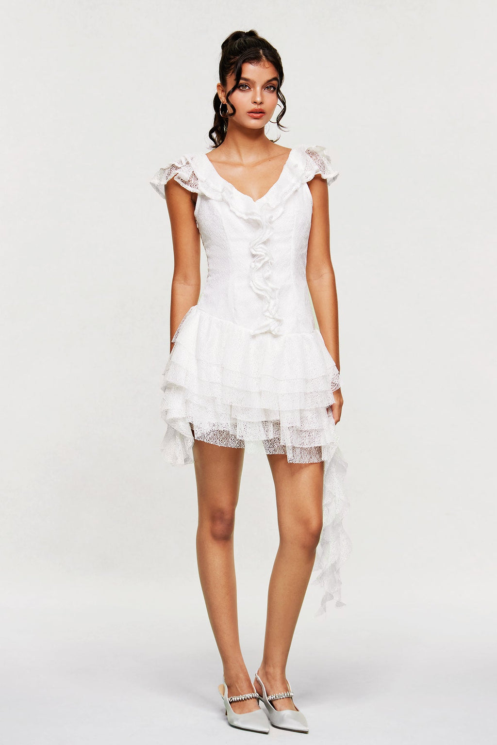 Blagoj Ruffle Asymmetric Mini Dress