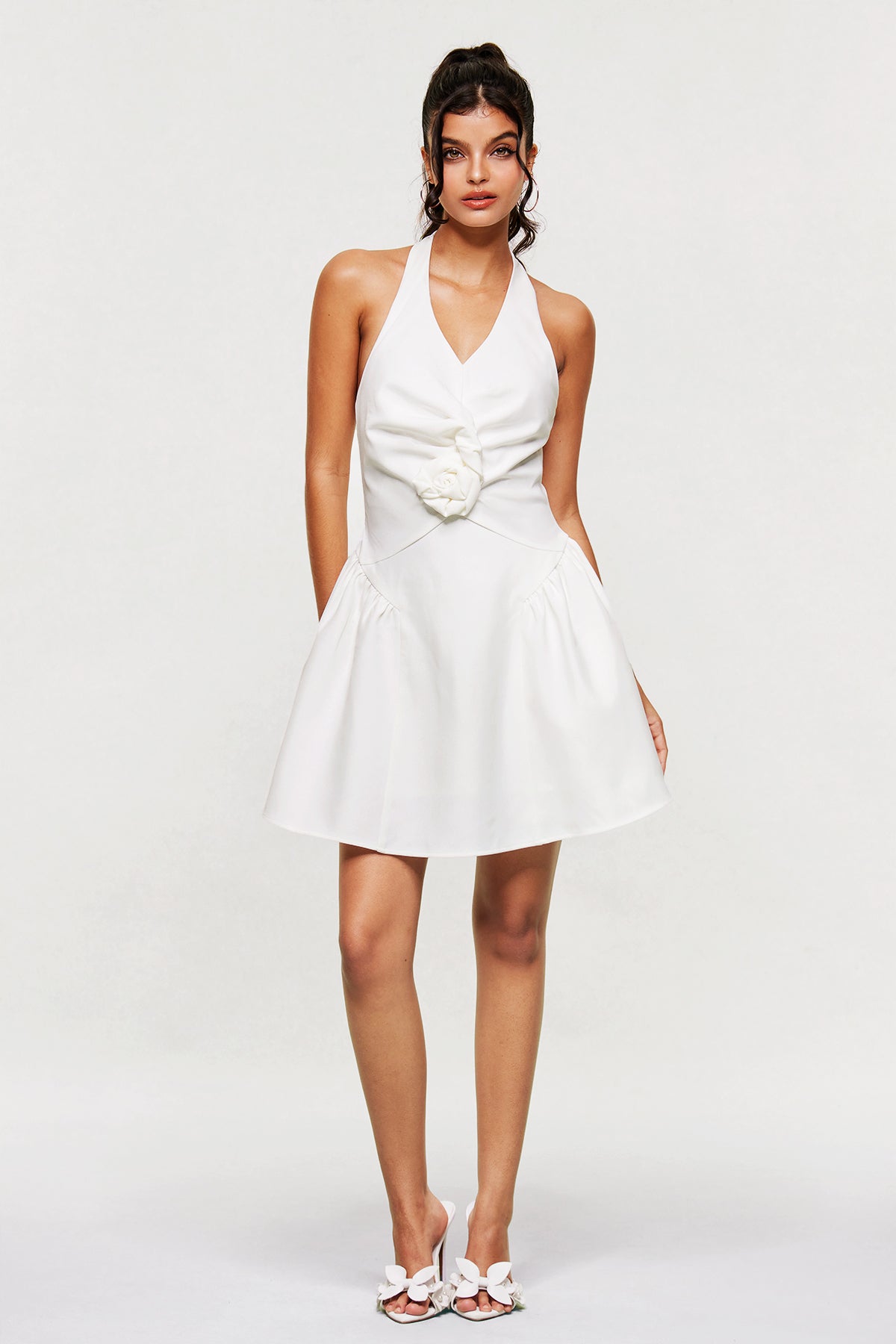 Blaguna Flower Halter Neck Mini Dress