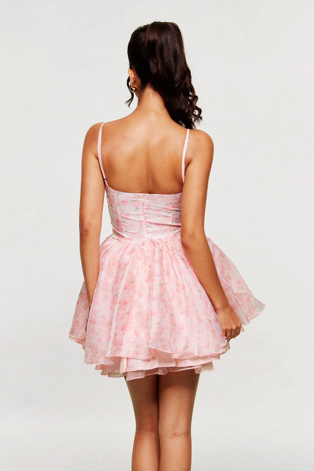 Blanch Floral Corset Ruffle Mini Dress