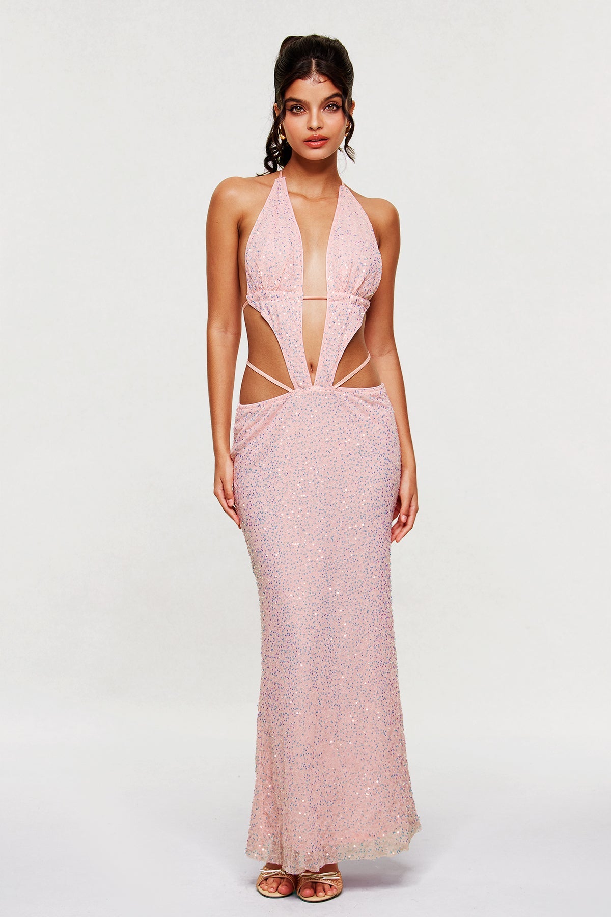 Blandina Sequin Cutout Maxi Dress