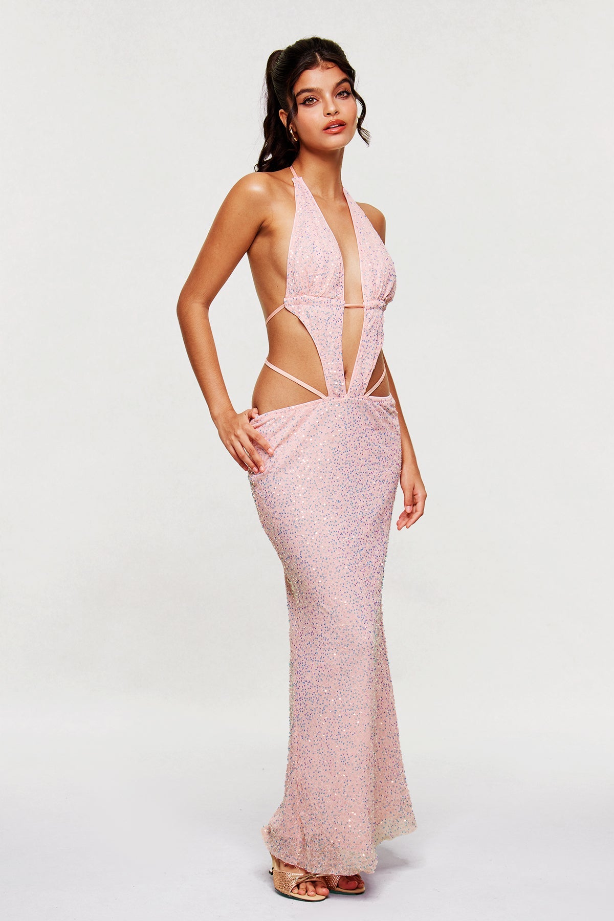 Blandina Sequin Cutout Maxi Dress