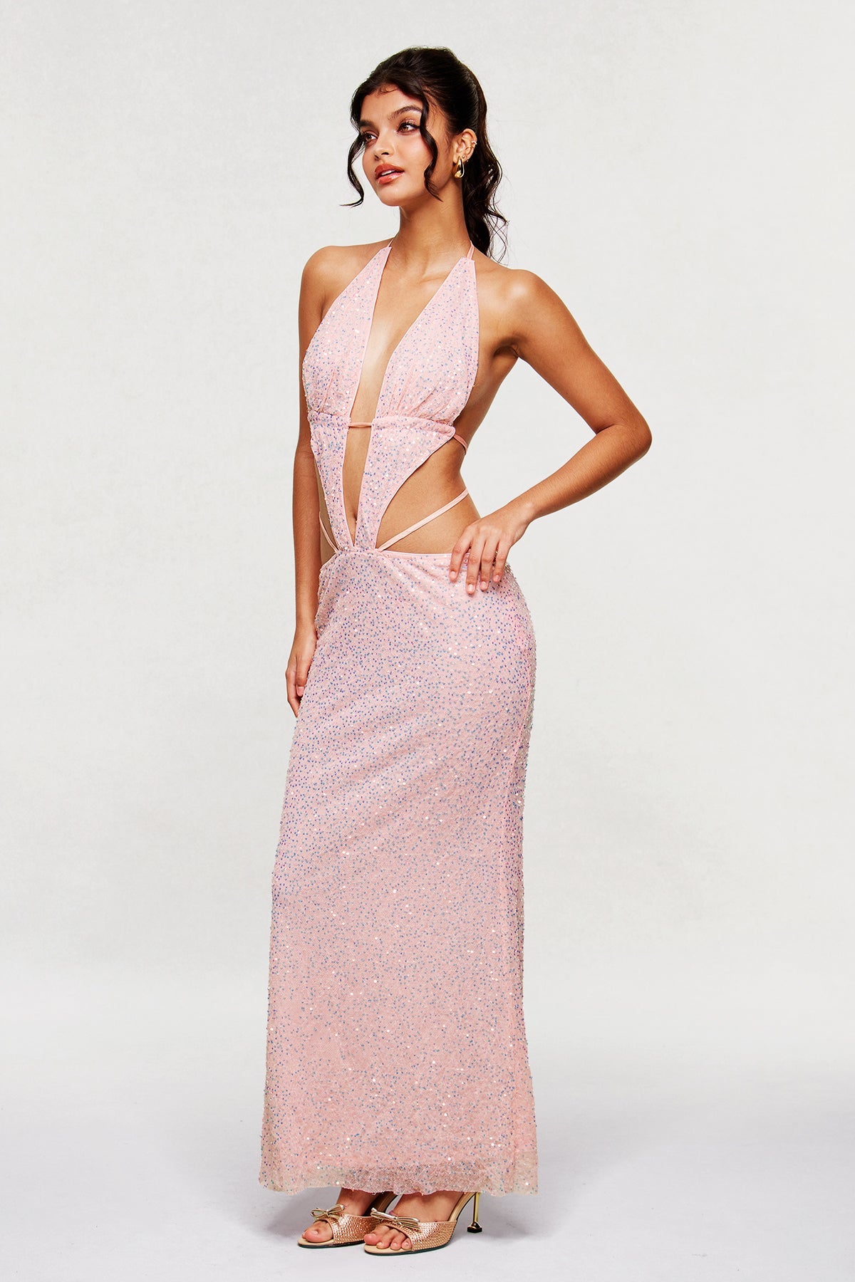 Blandina Sequin Cutout Maxi Dress