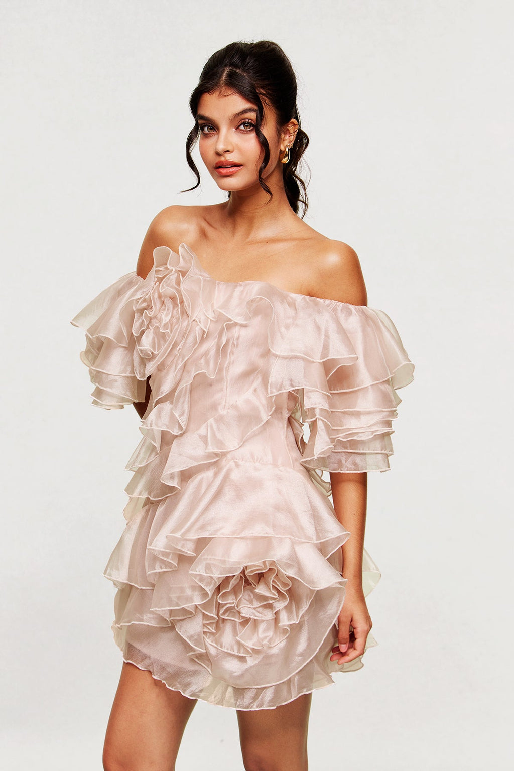 Blandine Ruffle Ruch Mini Dress