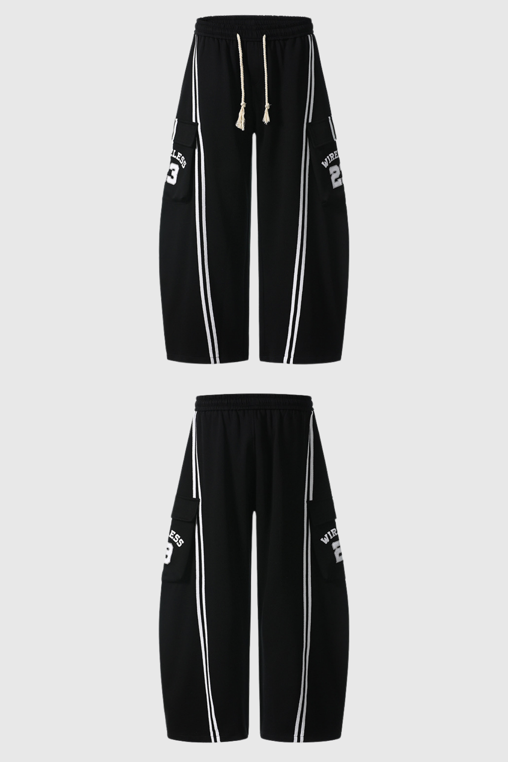 Blodwen Stripe Wide Leg Pants In Black