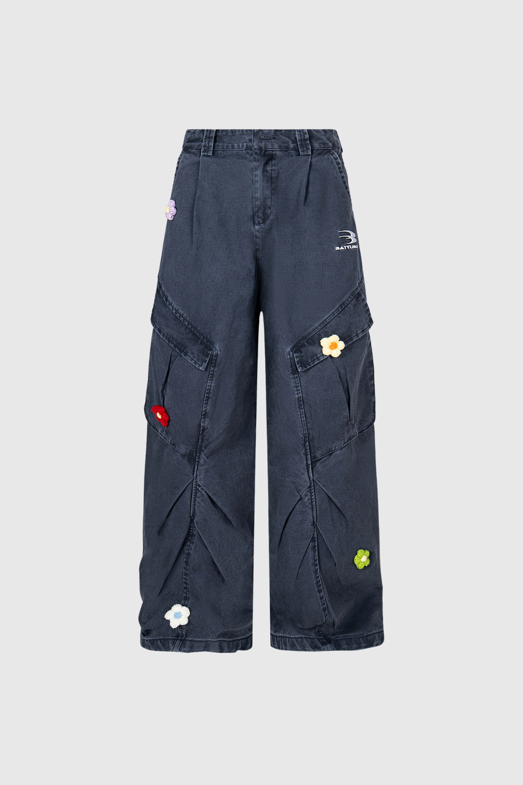 Blossom Bleached Flower Cargo Jeans