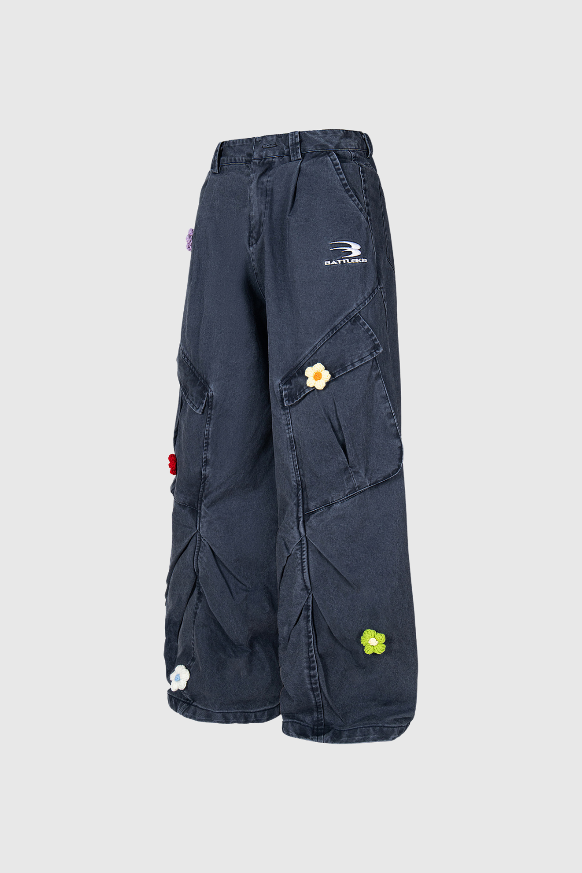 Blossom Bleached Flower Cargo Jeans