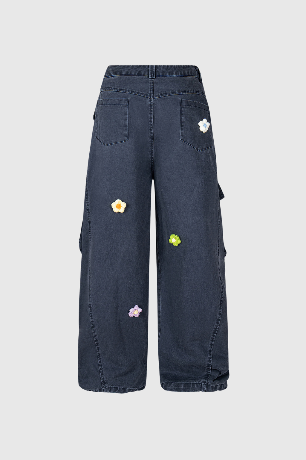 Blossom Bleached Flower Cargo Jeans
