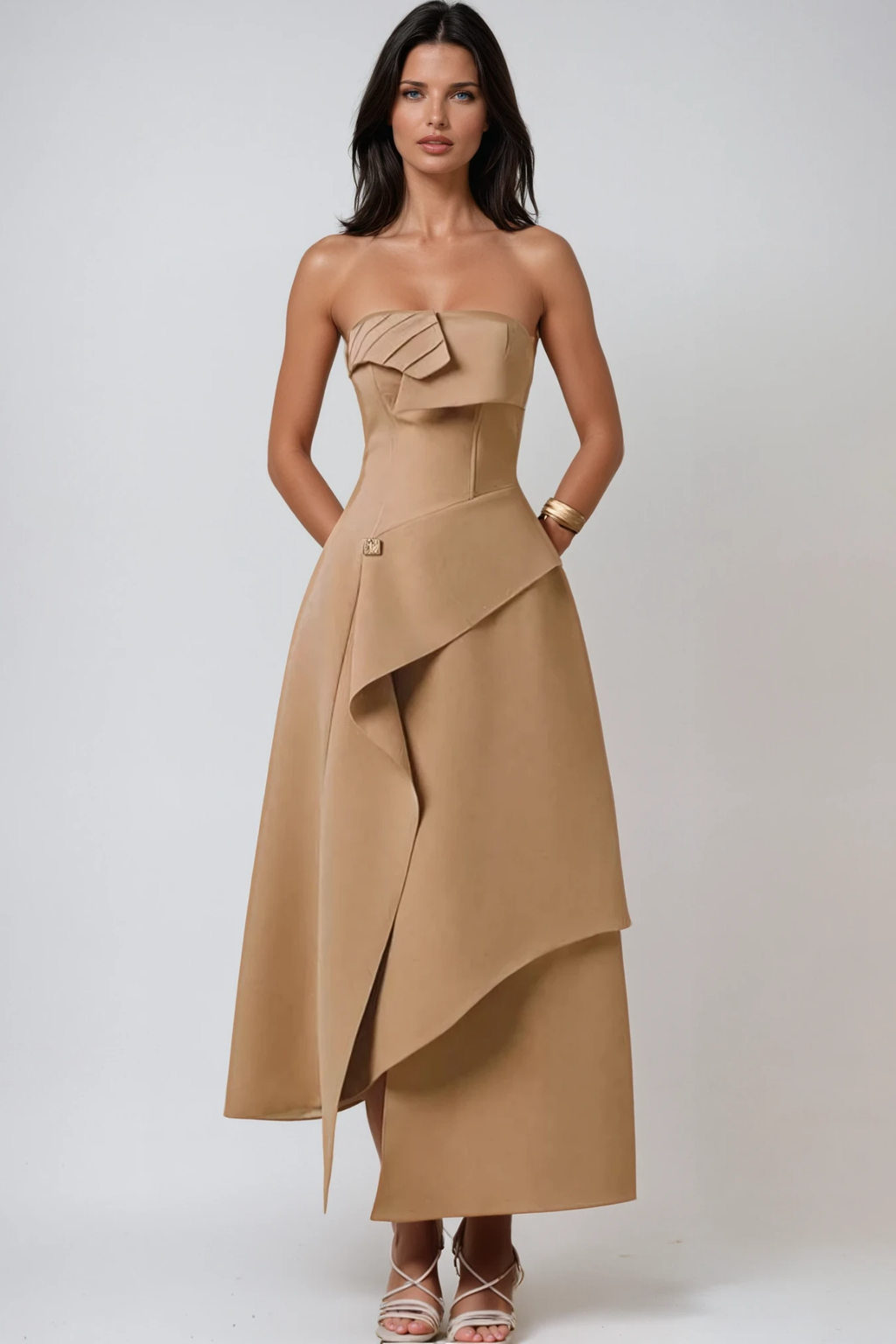 Bobby Strapless Asymmetric Maxi Dress