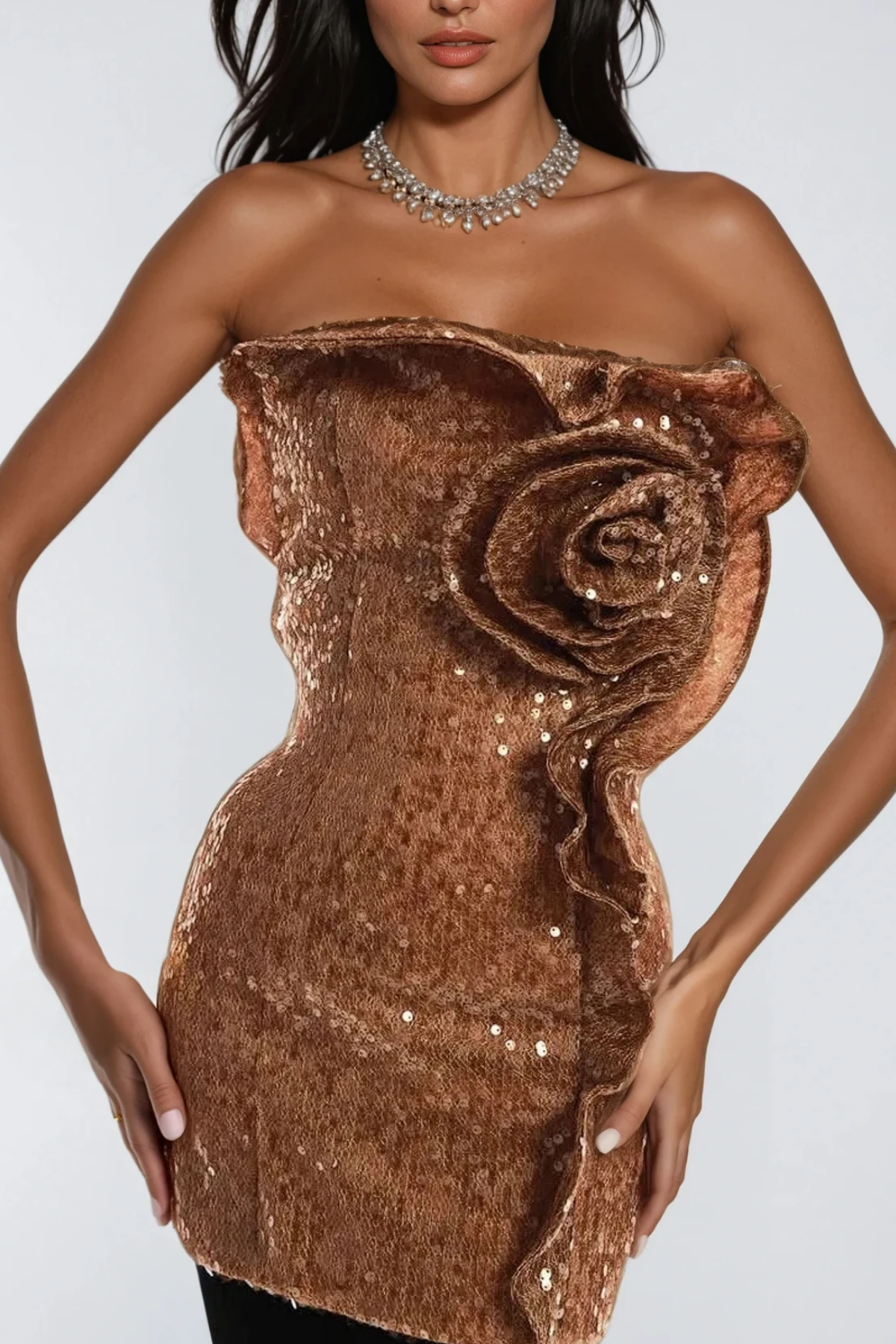 Bode Sequin Flower Mini Dress