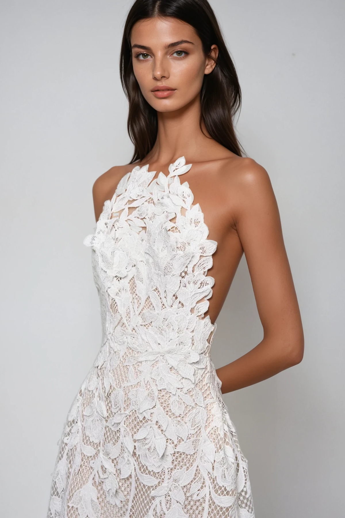 Bodie Lace Floral Maxi Dress