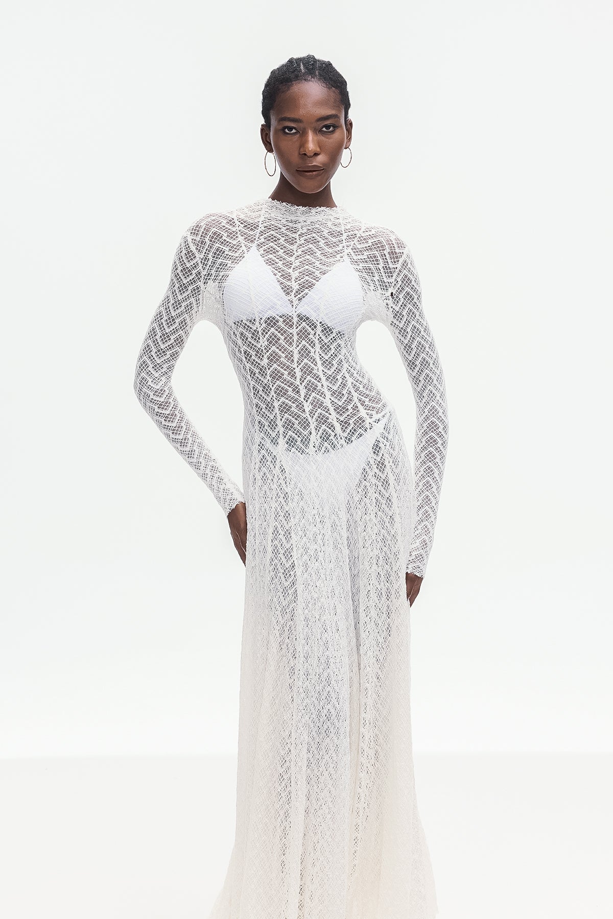 Boele Lace Stripe Maxi Dress