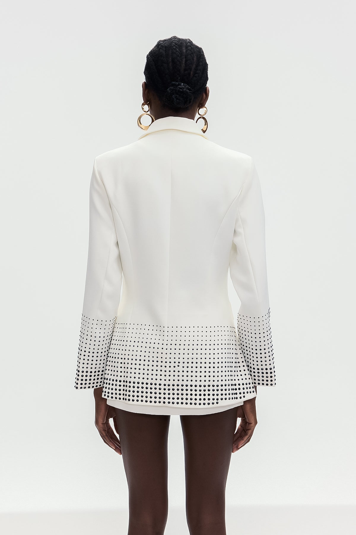 Bogomil Rhinestone Split Blazer In White