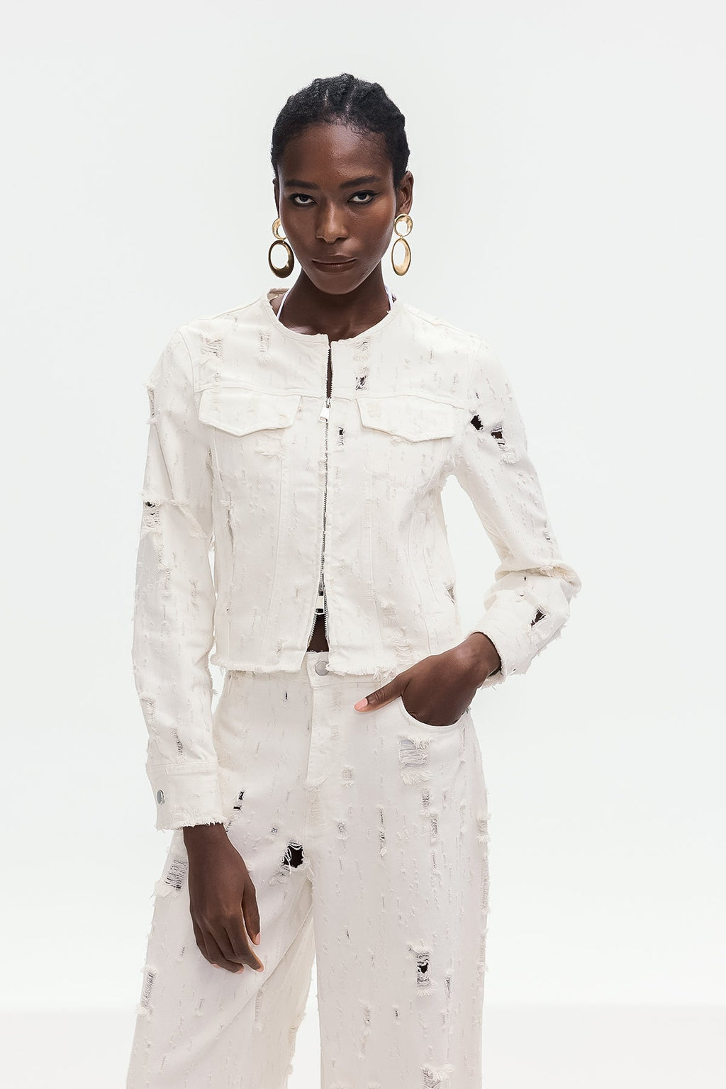 Bogusz Bleached Torn Denim Jacket