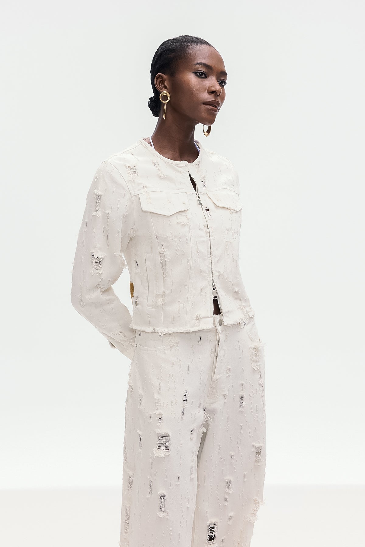 Bogusz Bleached Torn Denim Jacket