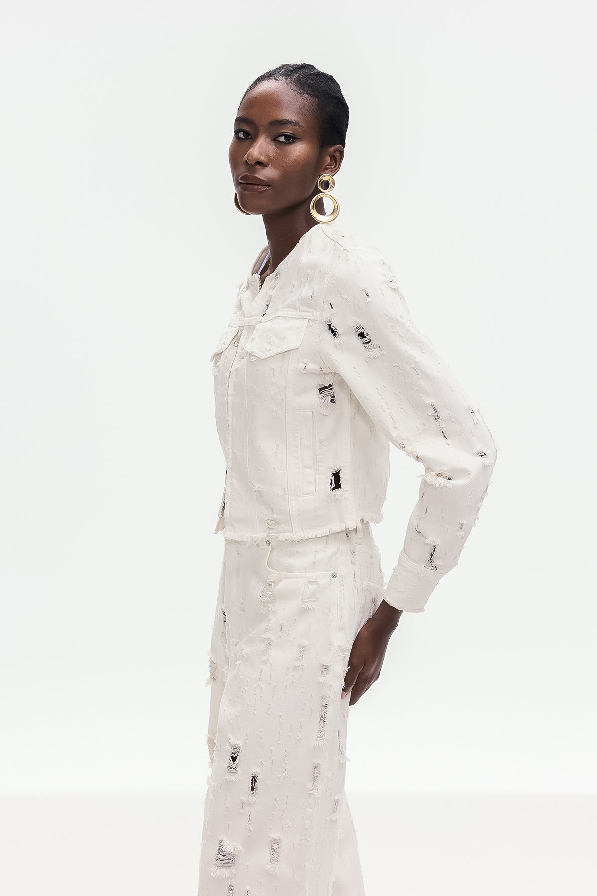 Bogusz Bleached Torn Denim Jacket