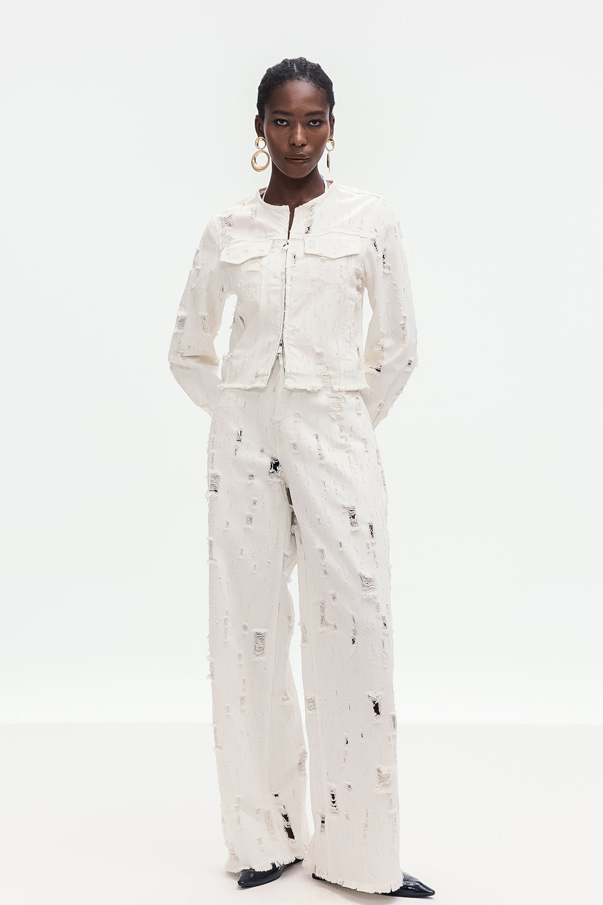 Bogusz Bleached Torn Denim Jacket