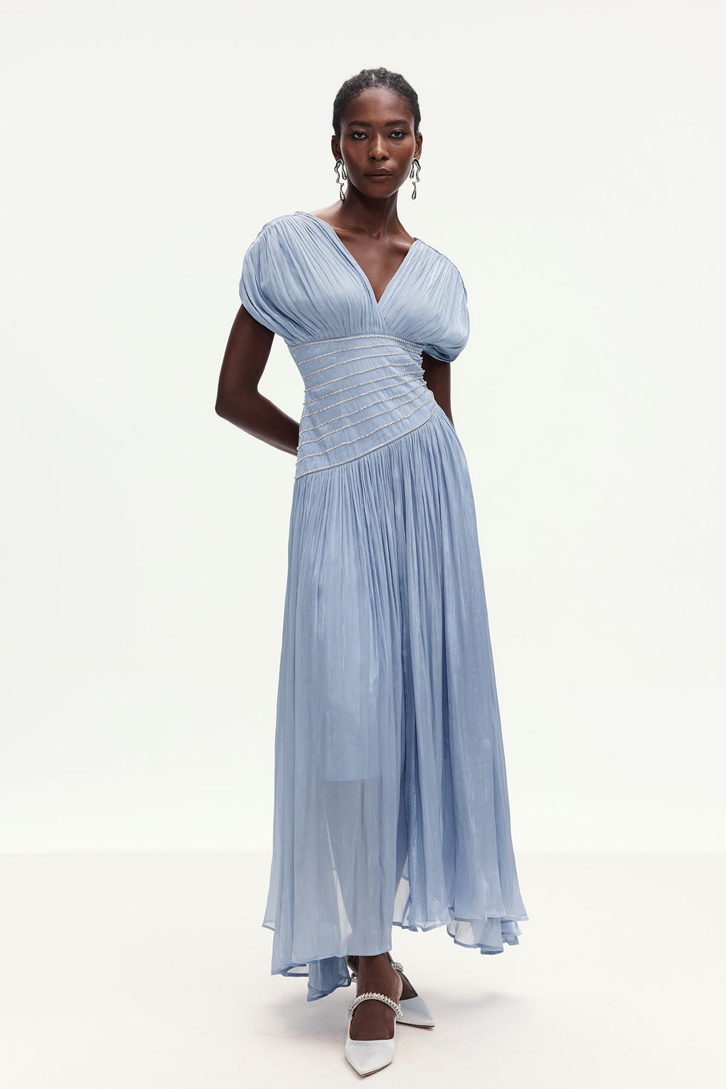 Bohumila Ruch Plunge Maxi Dress