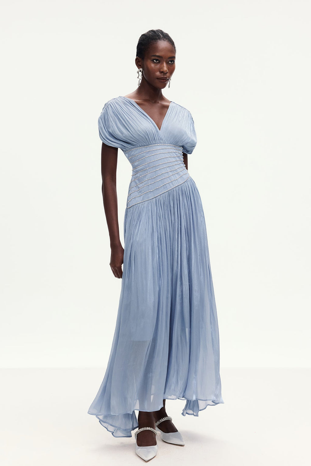 Bohumila Ruch Plunge Maxi Dress