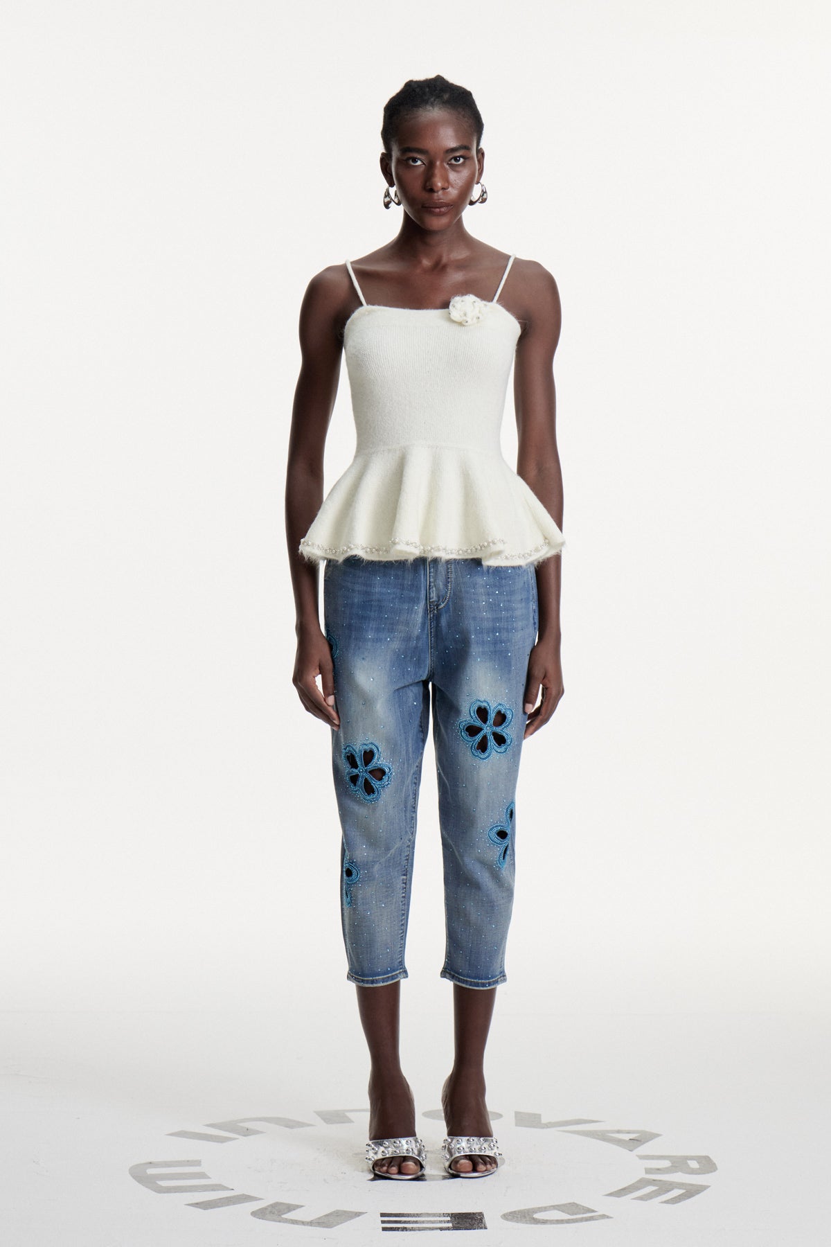 Boitumelo Cutout Flower Jeans