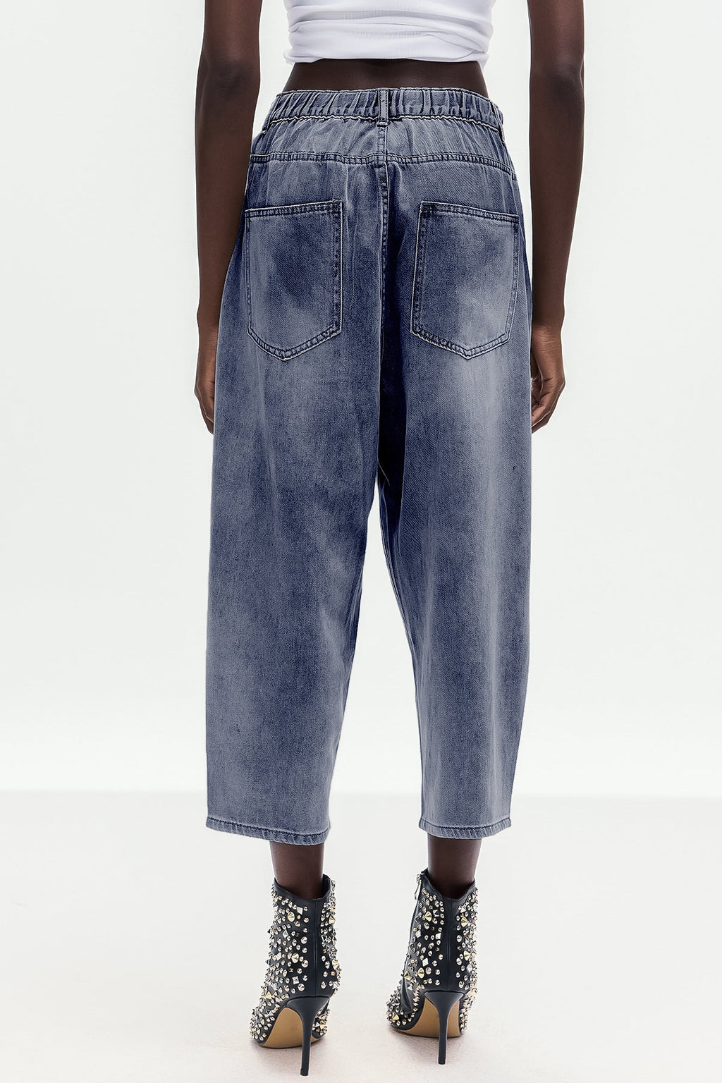 Boitumelo Flower Cutout Jeans In Deep Blue