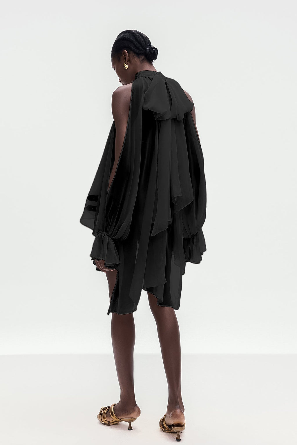 Bojidar Asymmetric Cutout Top In Black