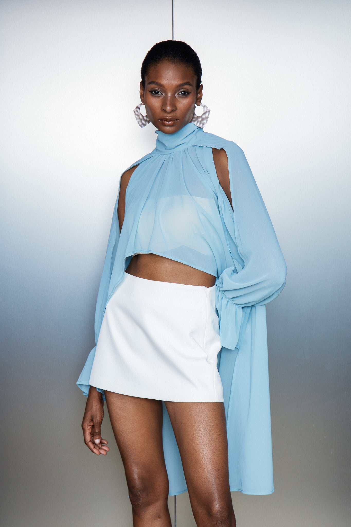 Bojidar Asymmetric Cutout Top In Blue