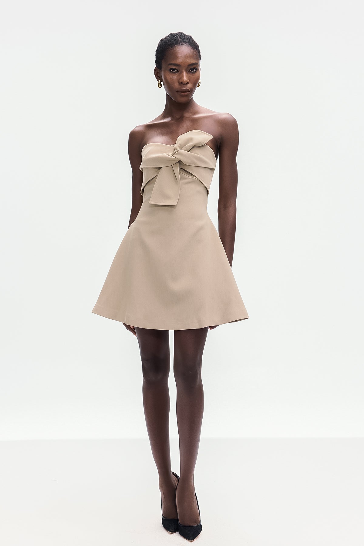 Bolanle Lace Up Strapless Mini Dress