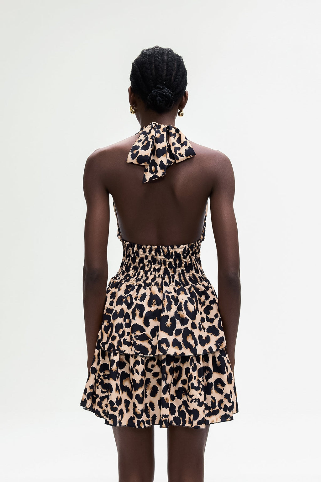 Bolek Leopard Ruffle Mini Dress