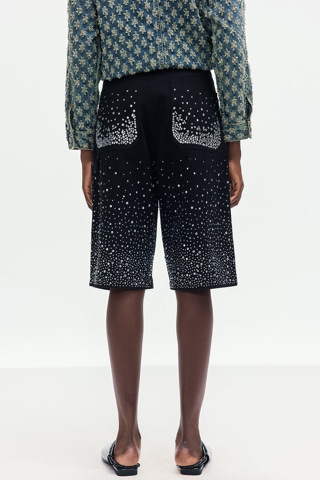 Bonifacy Rhinestone Midi Jeans