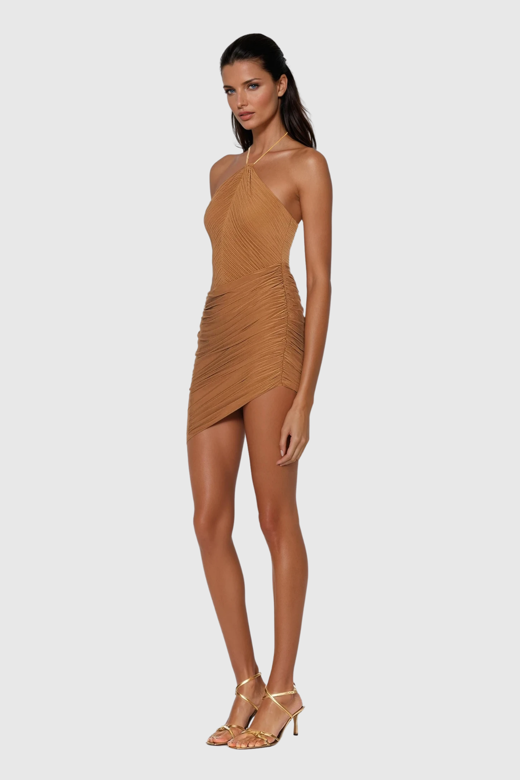 Bosse Ruch Halter Neck Mini Dress