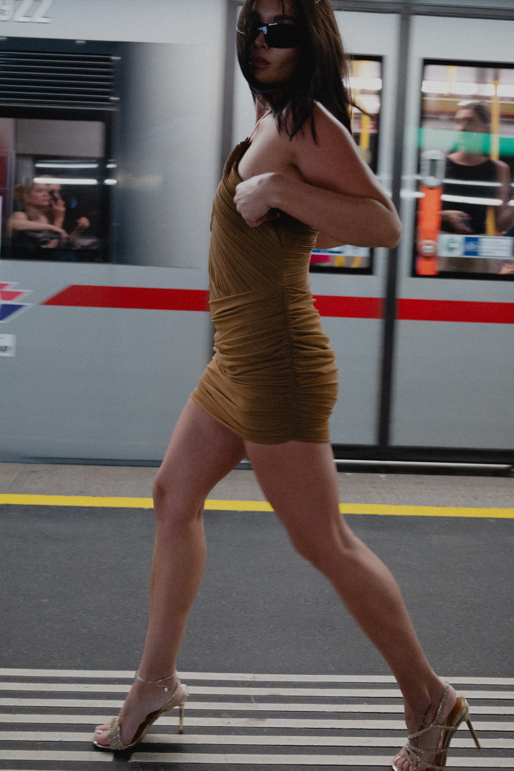 Bosse Ruch Halter Neck Mini Dress