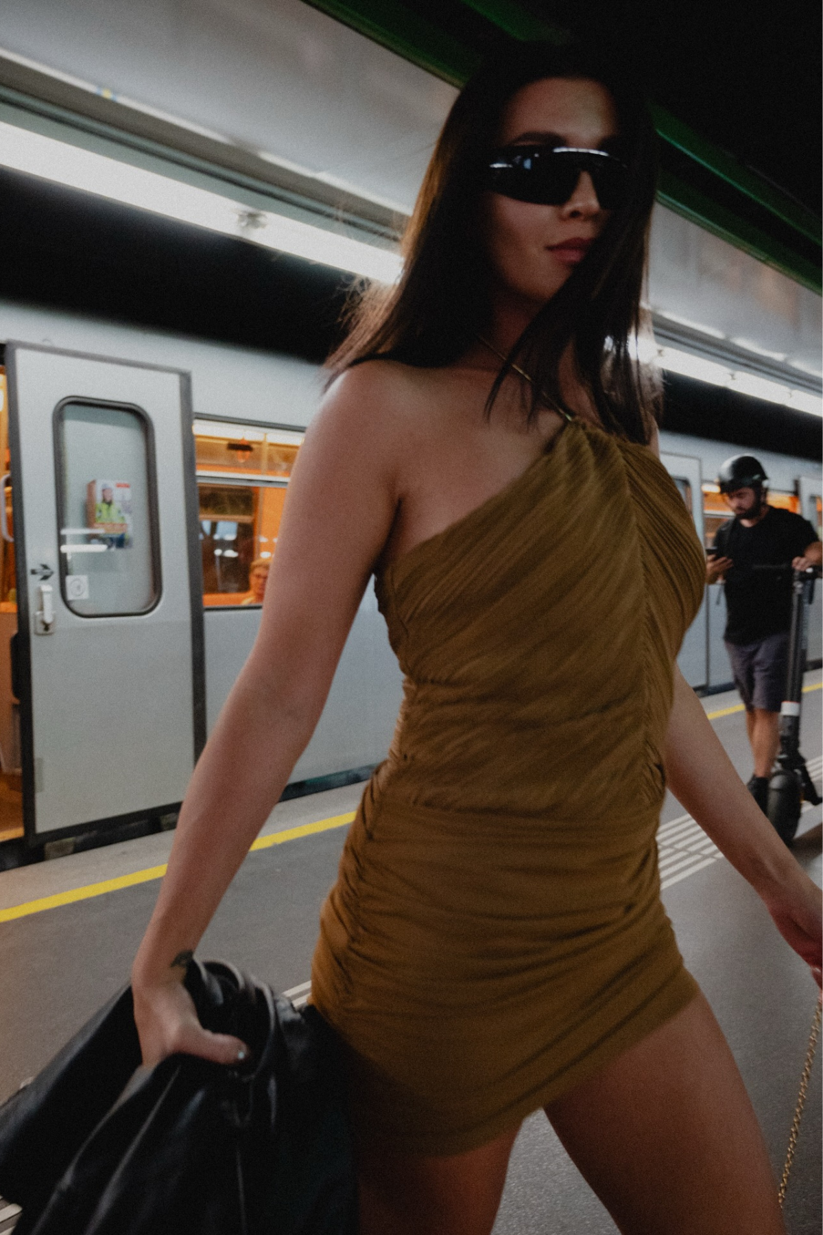 Bosse Ruch Halter Neck Mini Dress