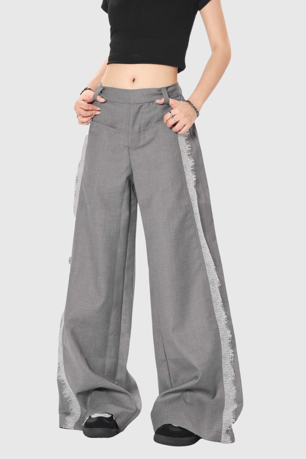 Boubacar Lace Pants In Grey