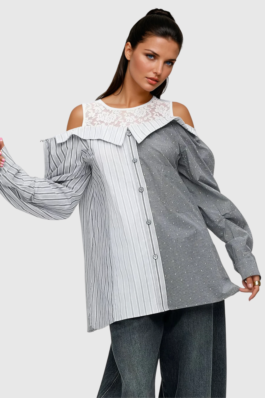 Boyko Lace Stripe Shirt