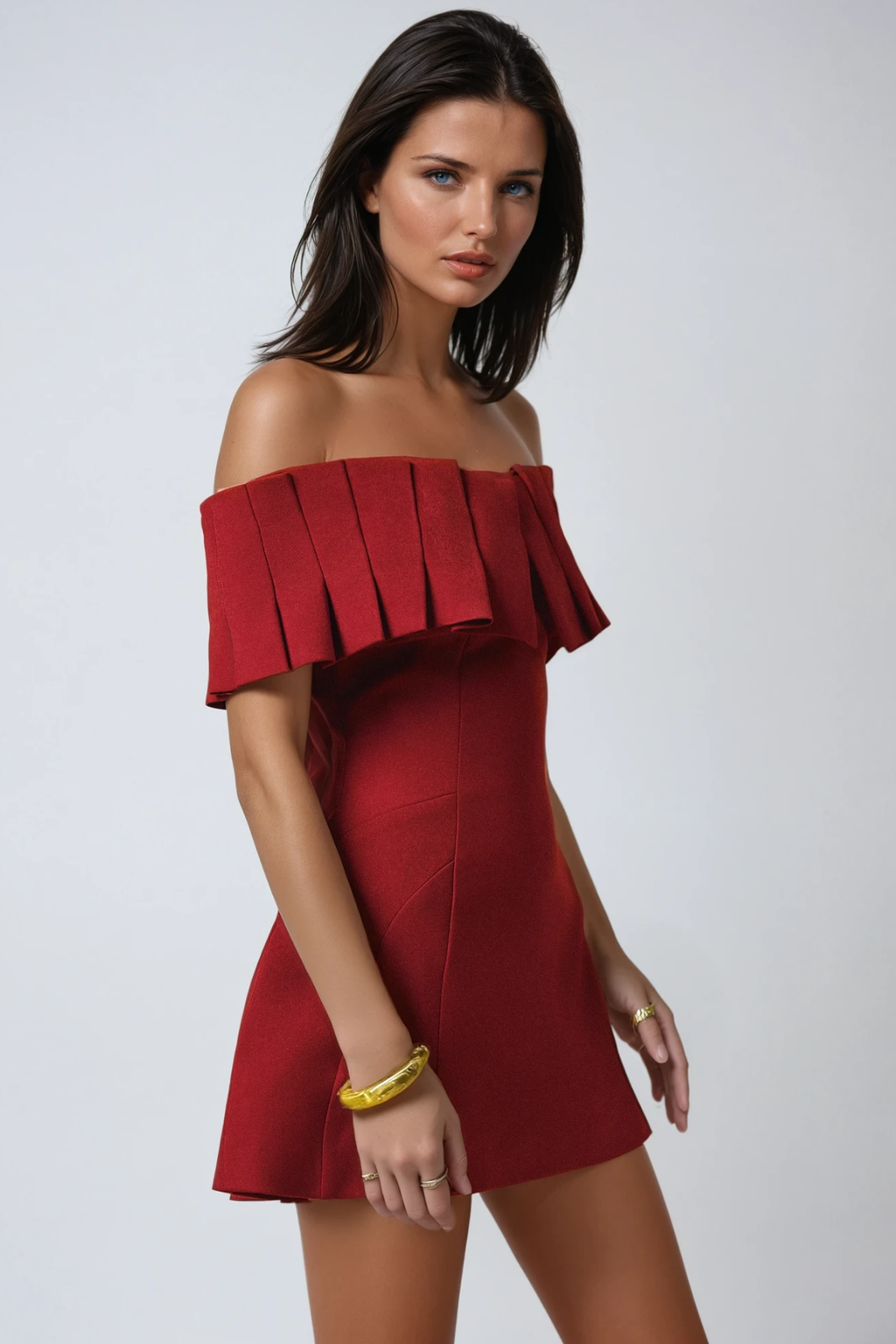 Braam Strapless Ruch Mini Dress