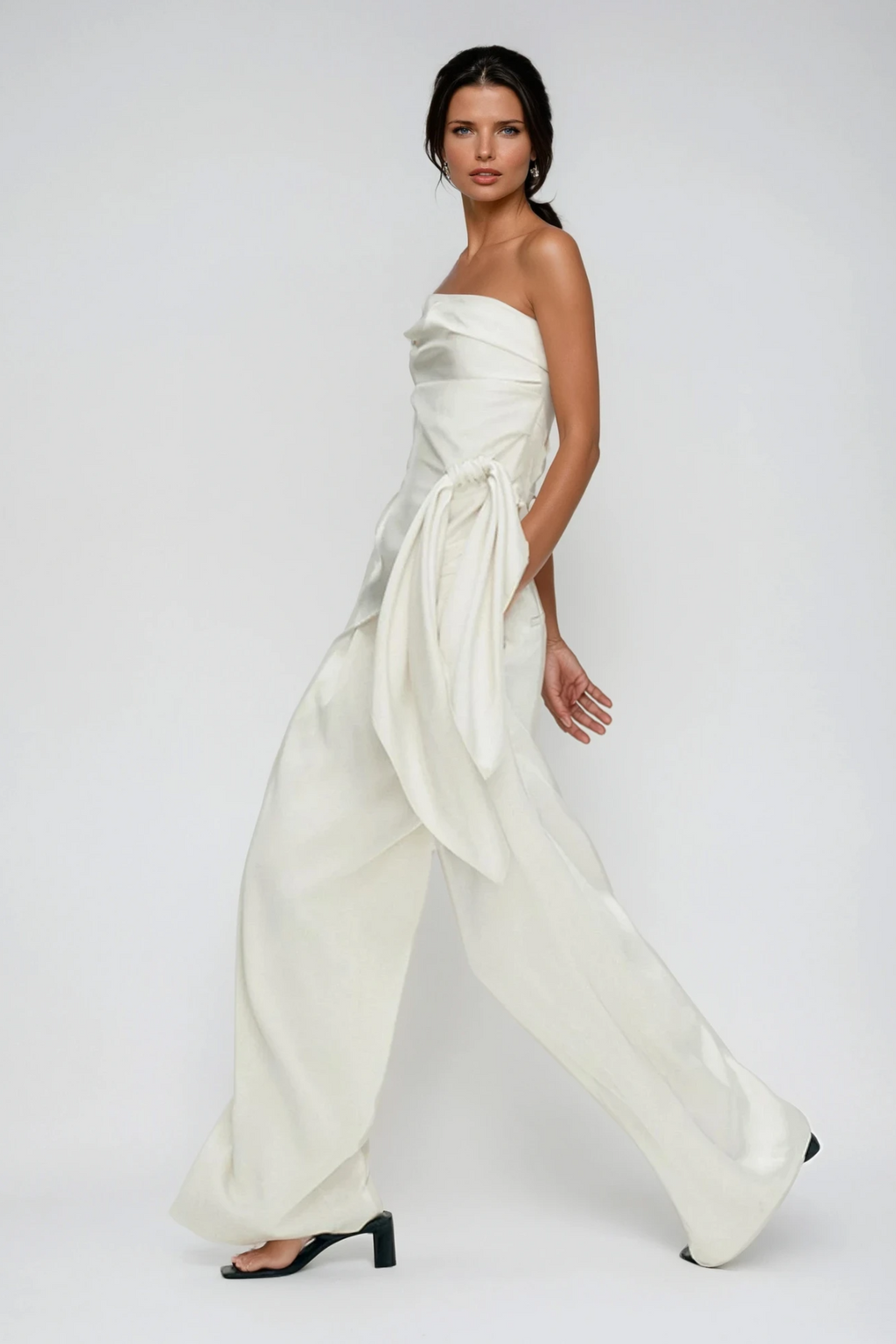 Braith Satin Lace Up Pants Set